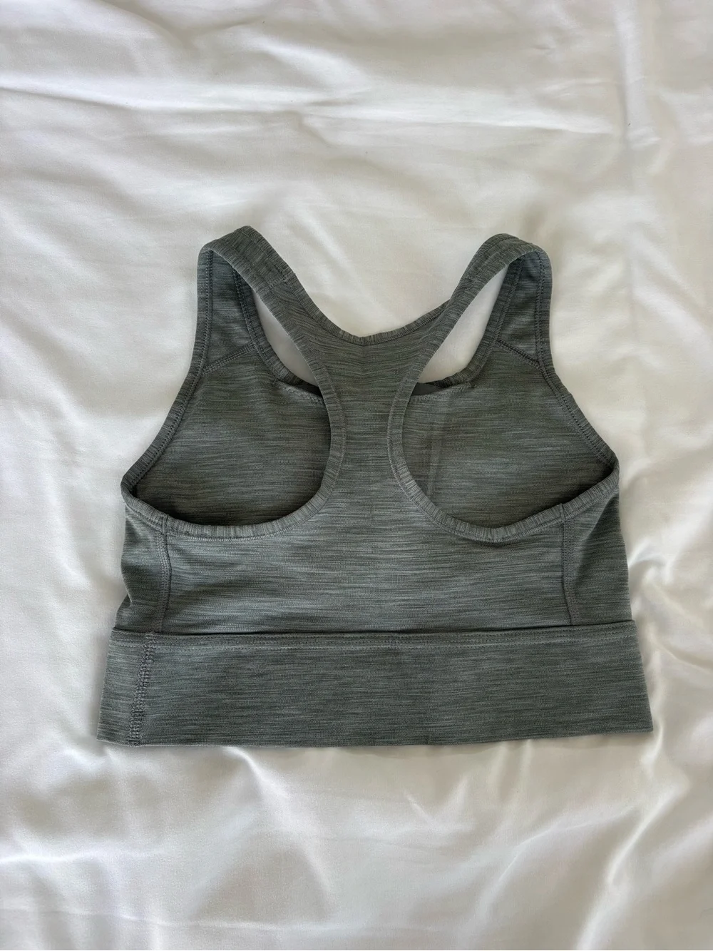 NIKE Grey Racerback Sports Bra with White Swoosh